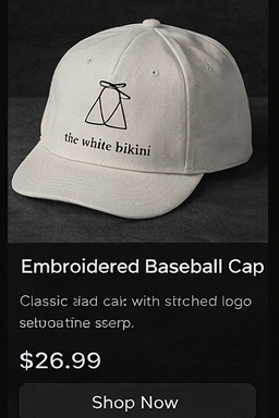 The White Bikini official merch: Embroidered Baseball Cap
