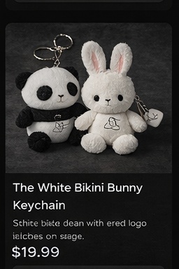 The White Bikini official merch: Bunny Plush Keychain