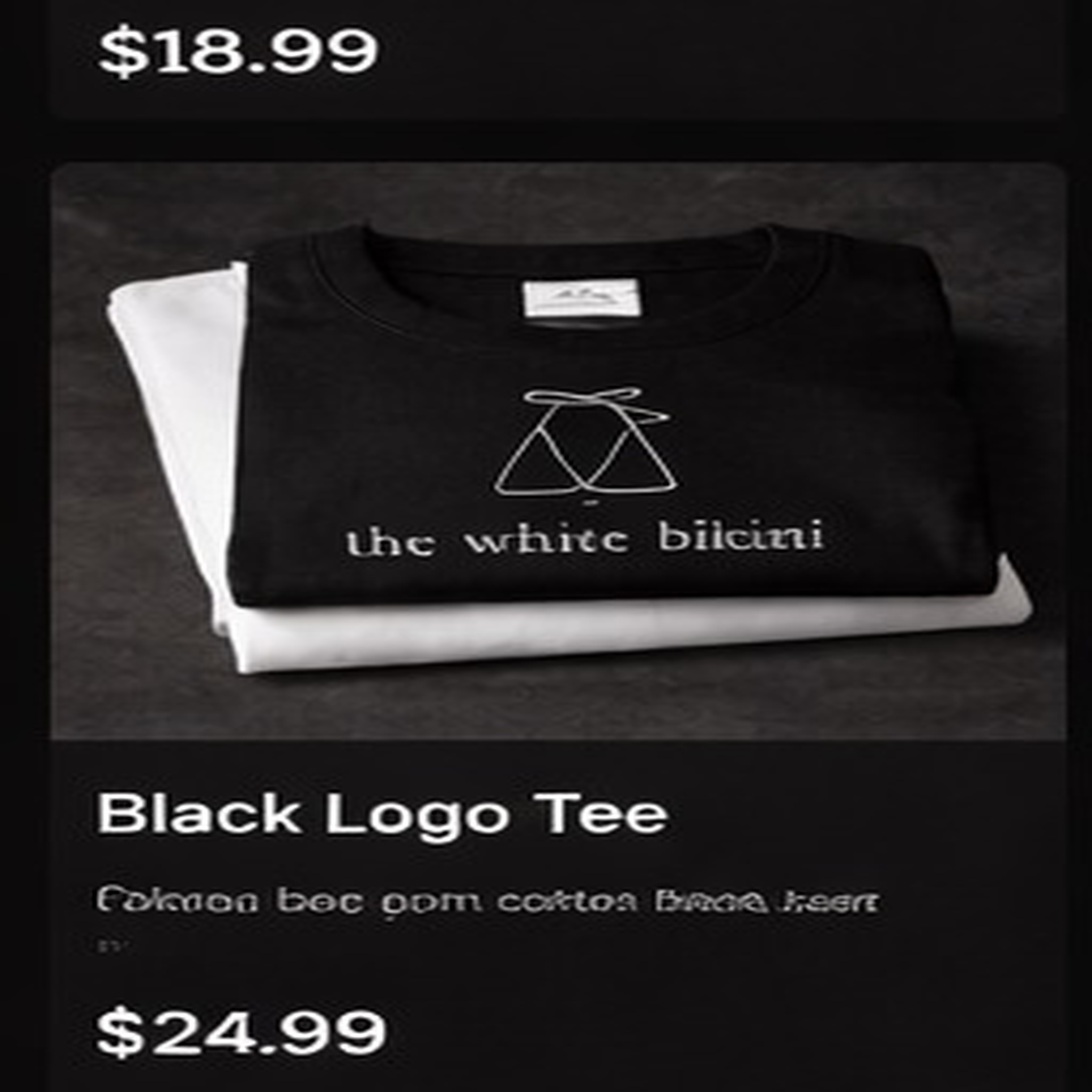 The White Bikini official merch: Black Logo Tee