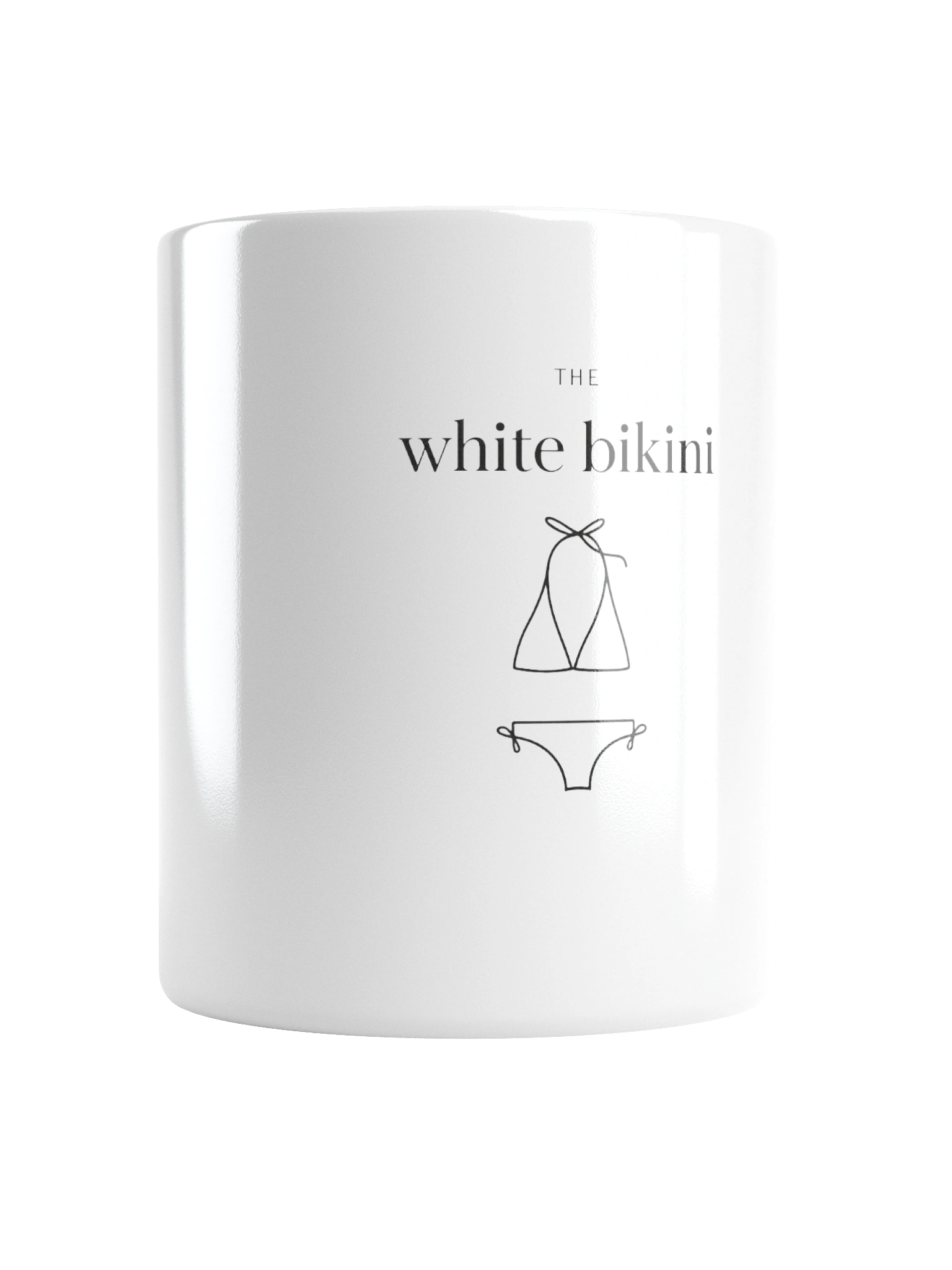 The White Bikini official merch: Classic White Ceramic Mug