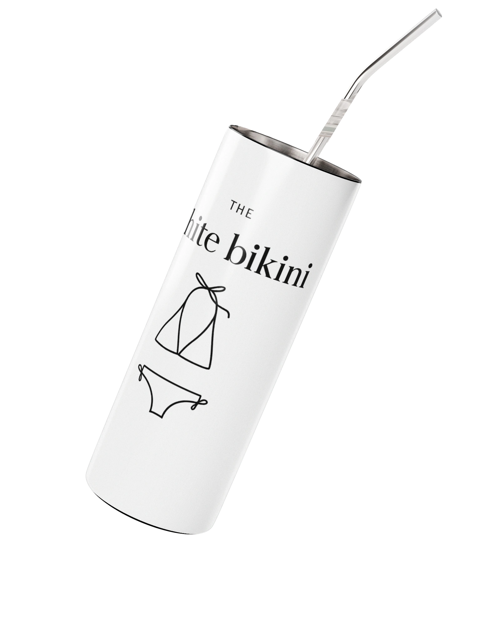 The White Bikini Signature Tumbler side view